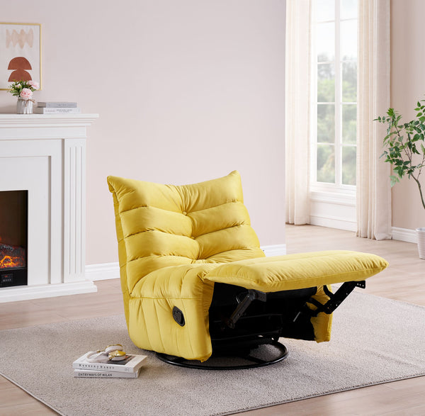 English Elm Lazy Velvet Rotatable Lounge Chair with Side Pocket, Modern Upholstered Reading Sofa for Small Spaces W1278108561