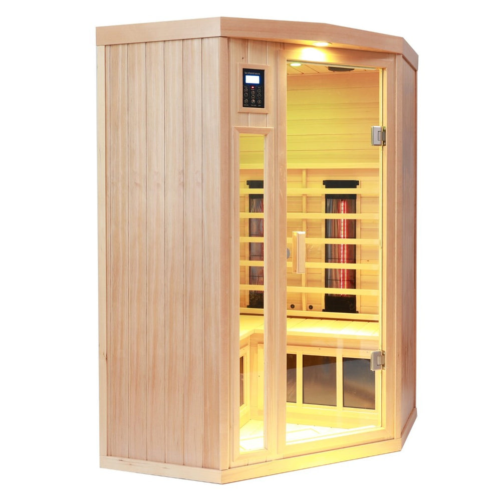 English Elm Hemlock Pentagonal Two Person Far Infrared Sauna with Carbon Crystal Heating Panels W1787P166048