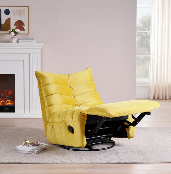 English Elm Lazy Velvet Rotatable Lounge Chair with Side Pocket, Modern Upholstered Reading Sofa for Small Spaces W1278108561