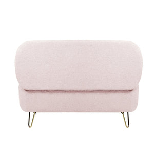 English Elm Blue Faux Fur Storage Bench Pleated Upholstery Gold Legs Modern Bedroom Entryway W1170104172