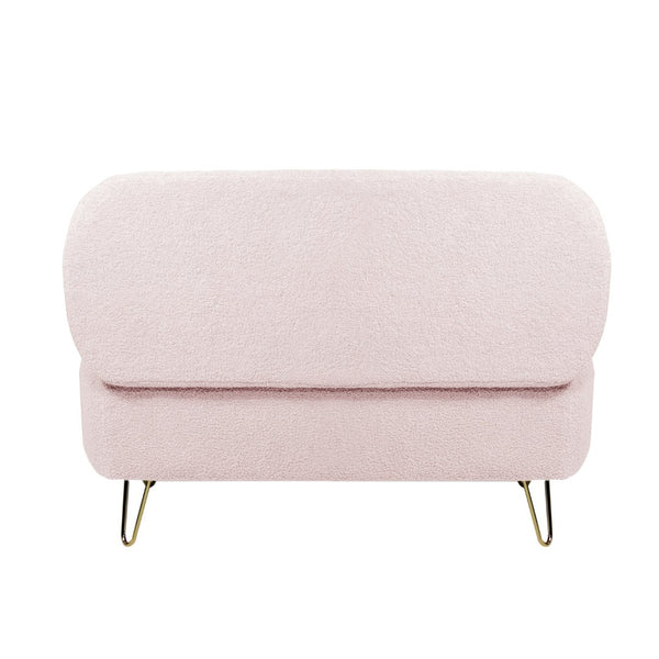 English Elm Blue Faux Fur Storage Bench Pleated Upholstery Gold Legs Modern Bedroom Entryway W1170104172