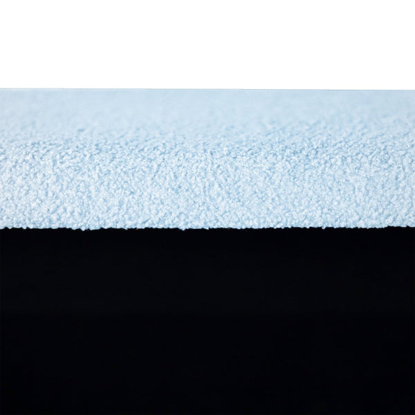 English Elm Blue Faux Fur Storage Bench Pleated Upholstery Gold Legs Modern Bedroom Entryway W1170104171
