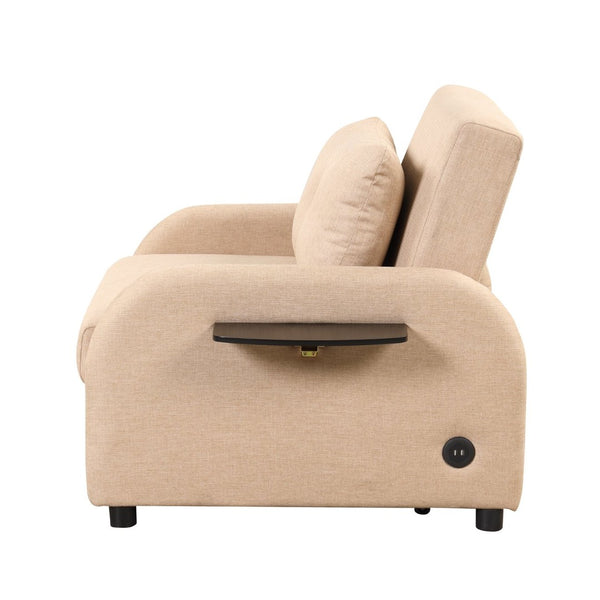 English Elm Swivel Barrel Accent Chair Chenille Tufted Round Club Seat for Living Room Lounge N719S002000A