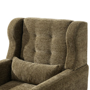 English Elm Modern Accent Chair with Chenille Upholstery, Ergonomic Padded Seat & Solid Wood Legs for Living Rooms Olive Green W1028102389