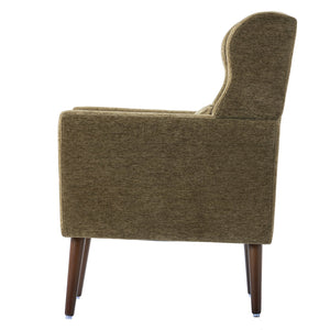 English Elm Modern Accent Chair with Chenille Upholstery, Ergonomic Padded Seat & Solid Wood Legs for Living Rooms Olive Green W1028102389