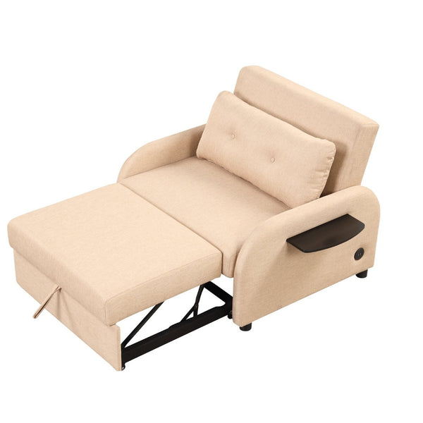 English Elm Swivel Barrel Accent Chair Chenille Tufted Round Club Seat for Living Room Lounge N719S002000A