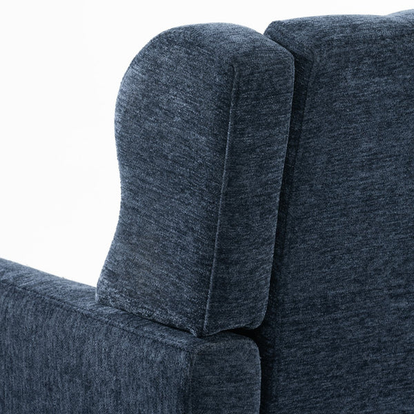 English Elm Modern Accent Chair with Chenille Upholstery, Ergonomic Padded Seat & Solid Wood Legs for Living Rooms Dark Blue W1028102388