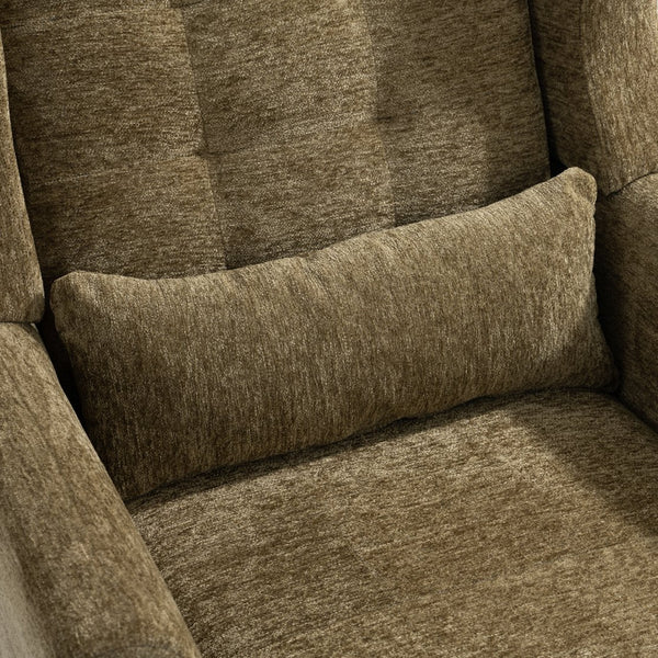English Elm Modern Accent Chair with Chenille Upholstery, Ergonomic Padded Seat & Solid Wood Legs for Living Rooms Olive Green W1028102389
