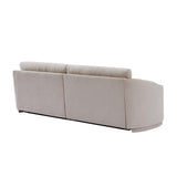 English Elm Stylish Sofa With Semilunar Arm, Rivet Detailing, and Solid Frame For Living Room