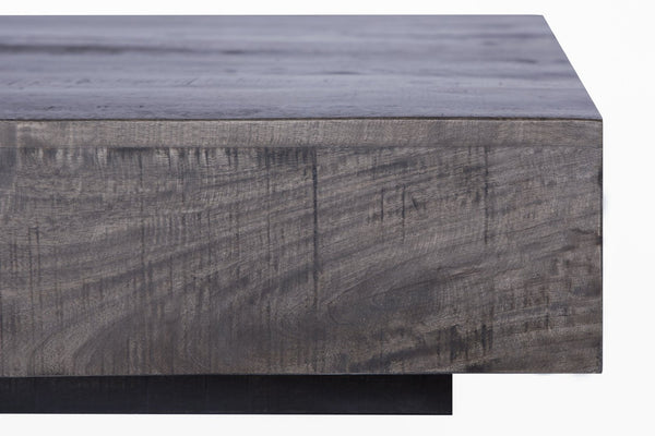 English Elm Charcoal Solid Wood Square Coffee Table Low Floor Seating Industrial Loft Piece B024102862