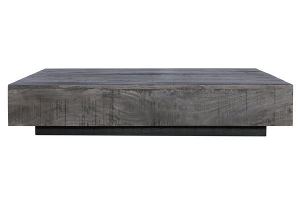 English Elm Charcoal Solid Wood Square Coffee Table Low Floor Seating Industrial Loft Piece B024102862