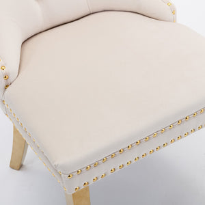 English Elm A&a Velvet Tufted Dining Chair Nailhead Trim Chrome Legs Glam Upholstered Seat W1143P452845