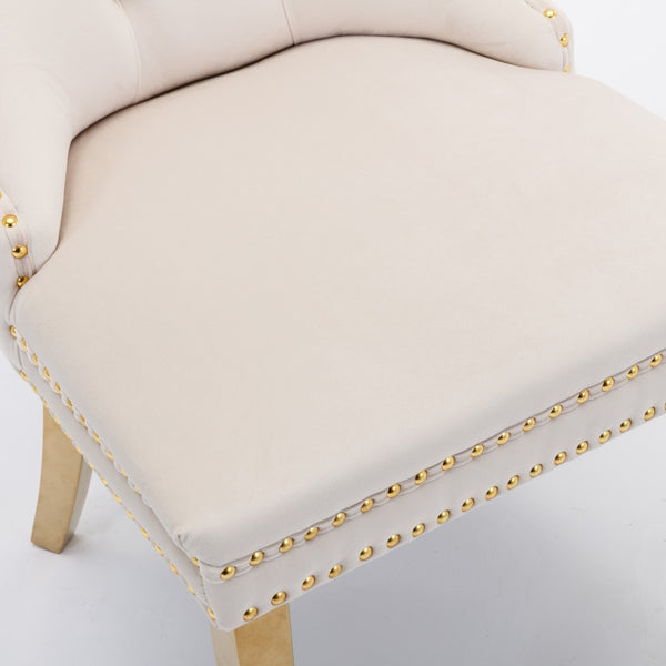 English Elm A&a Velvet Tufted Dining Chair Nailhead Trim Chrome Legs Glam Upholstered Seat W1143P452845