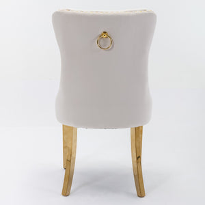 English Elm A&a Velvet Tufted Dining Chair Nailhead Trim Chrome Legs Glam Upholstered Seat W1143P452845