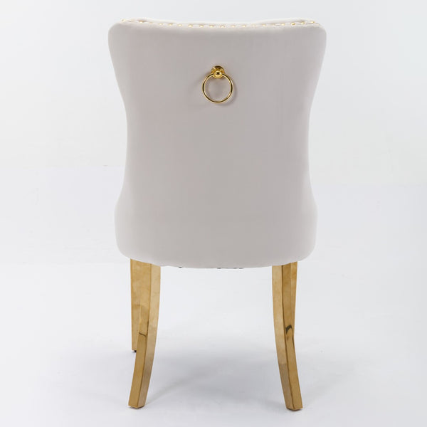English Elm A&a Velvet Tufted Dining Chair Nailhead Trim Chrome Legs Glam Upholstered Seat W1143P452845