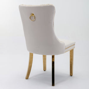 English Elm A&a Velvet Tufted Dining Chair Nailhead Trim Chrome Legs Glam Upholstered Seat W1143P452845