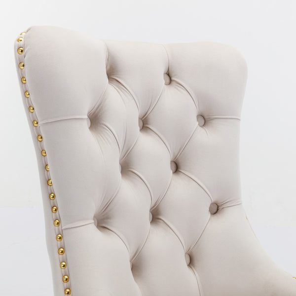English Elm A&a Velvet Tufted Dining Chair Nailhead Trim Chrome Legs Glam Upholstered Seat W1143P452845