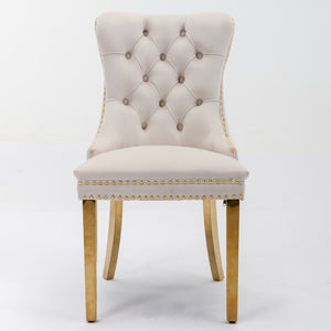 English Elm A&a Velvet Tufted Dining Chair Nailhead Trim Chrome Legs Glam Upholstered Seat W1143P452845