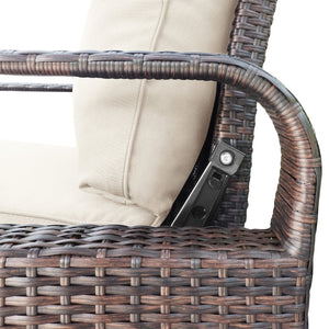 English Elm Outdoor Wicker Reclining Lounge Chair with Auto Footrest and Thick Cushion Patio W1889109401