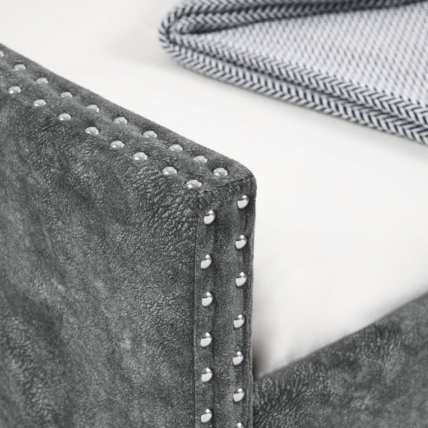 English Elm Full Size Daybed With Twin Trundle - Stylish Upholstered Sofa Bed With Tufted Design & Nailhead Trim W1413S00007