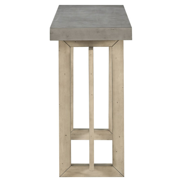 English Elm U_style Geometric Triple Frame Pine Veneer Console Table for Entryway or Living Room Gray N711P230809E
