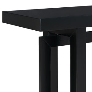 English Elm U_style Geometric Triple Frame Pine Veneer Console Table for Entryway or Living Room Black N711P230809B
