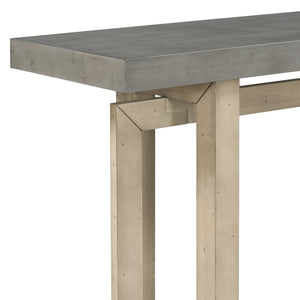 English Elm U_style Geometric Triple Frame Pine Veneer Console Table for Entryway or Living Room Gray N711P230809E