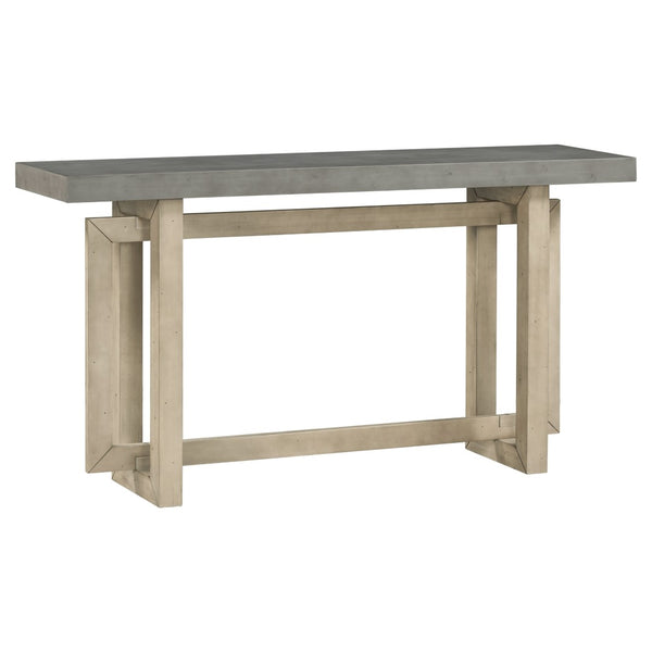 English Elm U_style Farmhouse Console Table with Three Drawers Open Shelf Entryway Organizer Gray N711P410422E