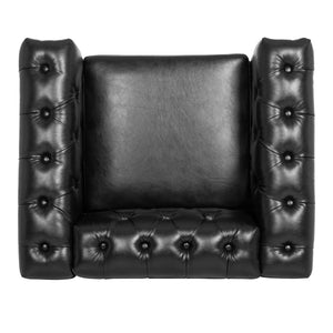 English Elm 1 Seater Pu Leather Accent Sofa with Quilted Back and Pocket Spring Support W680P451455
