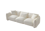 English Elm Mid Century Modern Couch 3-Seater Sofa For Livingroom, Beige