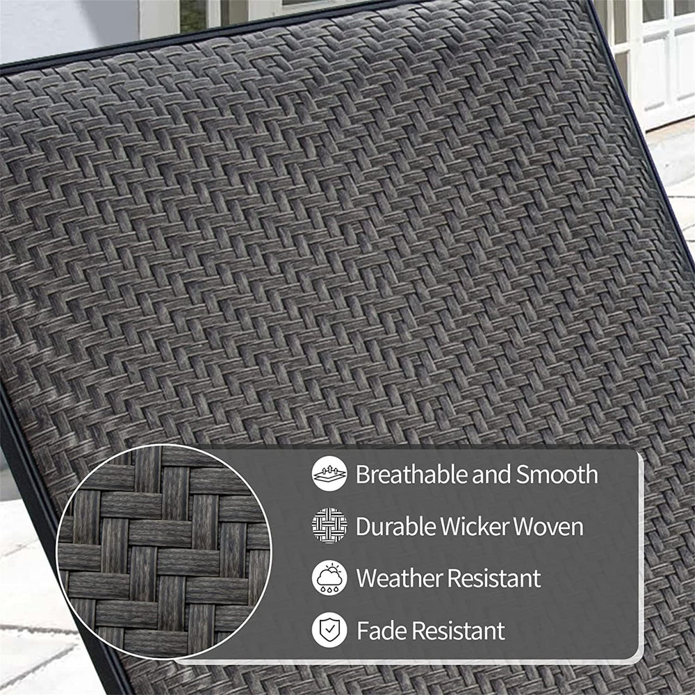 English Elm Outdoor Chaise Lounge Set of 2 Reclining Pool Chairs with Adjustable Headrest, Rustproof Aluminum Frame and Breathable Textilene Fabric for Patio Sunbathing Dark Brown W1859109883