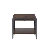 Steve Silver Waco Espresso End Table | Modern Styling, Iron Frame, Bottom Shelf | 22