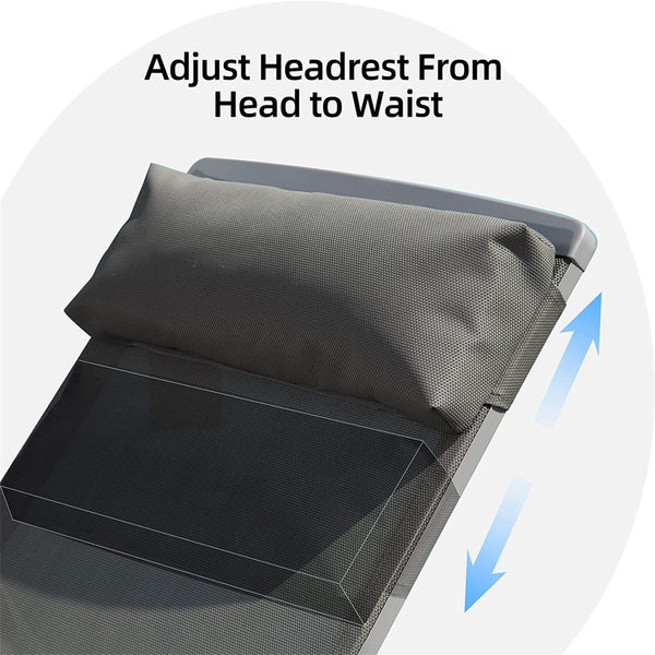 English Elm Patio Chaise Lounge Set - 3-Piece Aluminum Adjustable Chairs With Table For Ultimate Outdoor Relaxation W1859109862-GIGA