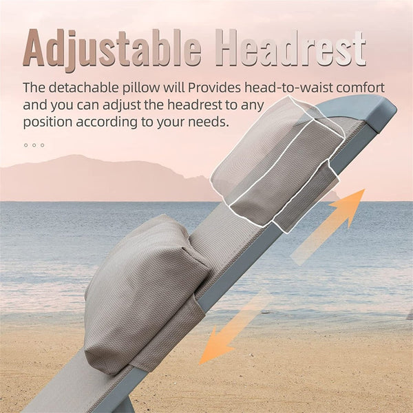 English Elm Patio Chaise Lounge Set Of 3 - Adjustable Aluminum Chairs & Side Table For Ultimate Outdoor Comfort W1859109866-GIGA