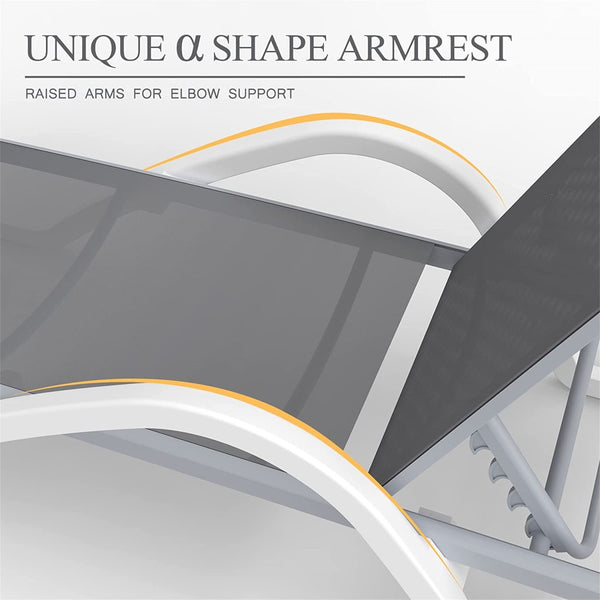 English Elm Patio Adjustable Chaise Lounge Chair Set With Armrests, Table & Wheels - Weather-Resistant Comfort W1859109676-GIGA