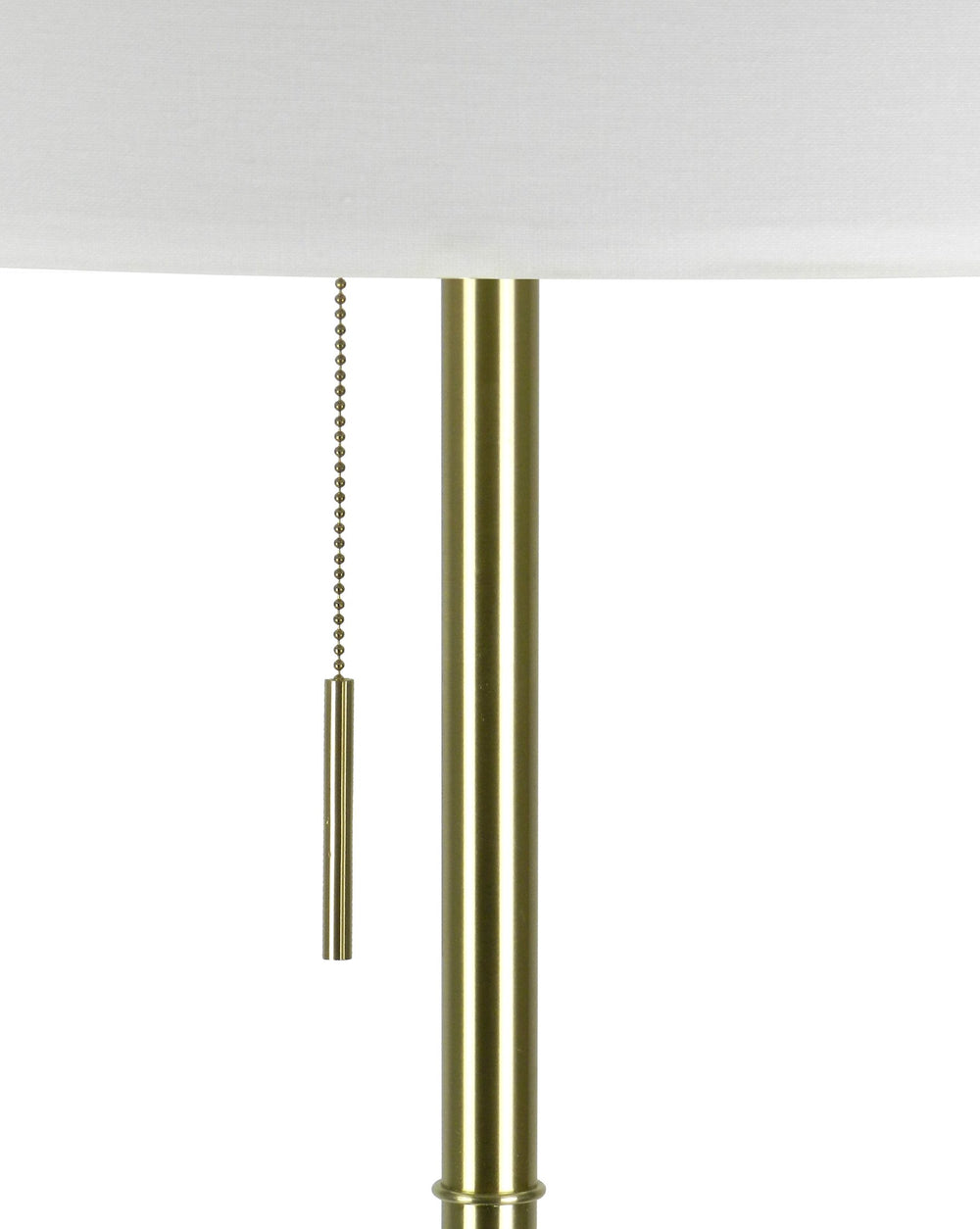 English Elm 58" Adjustable Tripod Floor Lamp with KD White Drum Shade, 58–72" Height, UL Listed, 100W Max Brushed Gold B080107024