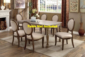 English Elm Transitional Rustic Oak Side Chairs Set of 2 with Padded Grey Linen-Like Seats Solid Wood Veneer Comfort B011109808