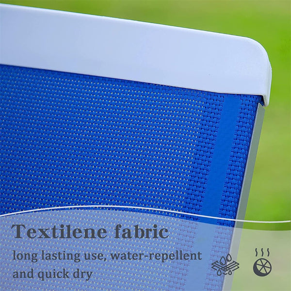 English Elm Patio Chaise Lounge Chair Set - Adjustable Aluminum Poolside Lounger With Table For Ultimate Comfort W1859109677-GIGA