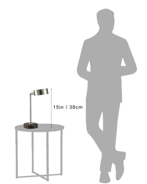 English Elm 15" Brushed Nickel LED Desk Lamp with USB Port, Adjustable 360° Neck, E12 Bulb Included, Energy Efficient B080107011