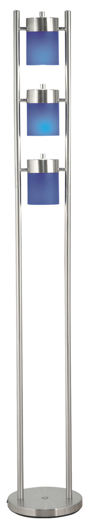 English Elm 65"H Blue 3-Head Two-Way Adjustable Floor Lamp – Metal Construction, Directional Lighting for Living Room B080107022