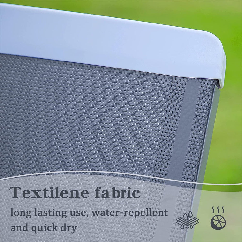 English Elm Patio Chaise Lounge - Adjustable Aluminum Pool Chair With Armrest For Outdoor Comfort & Relaxation W1859109671-GIGA