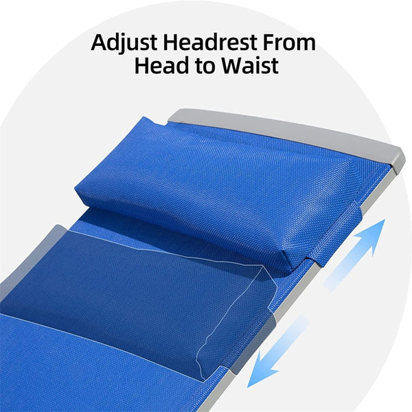 English Elm Patio Chaise Lounge Set - 3-Piece Adjustable Aluminum Recliners With Table - Outdoor Comfort Awaits! W1859109864-GIGA