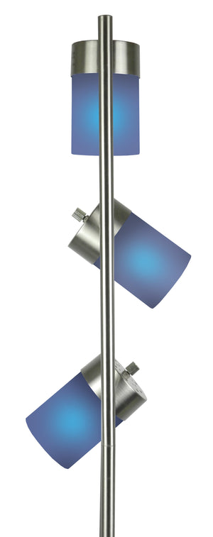 English Elm 65"H Blue 3-Head Two-Way Adjustable Floor Lamp – Metal Construction, Directional Lighting for Living Room B080107022