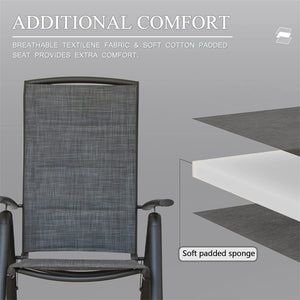 English Elm Folding Patio Chairs - Set Of 2 Lightweight Aluminum Recliners With Adjustable Backrest & Comfort W1859109925