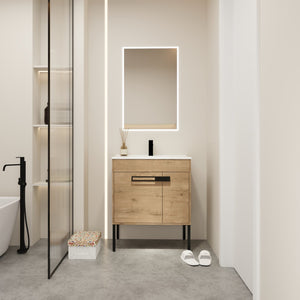 English Elm 30 Inch Bathroom Vanity With Sink – Transform Your Space With Modern, Versatile Design & Storage! W999S00077