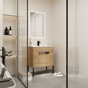 English Elm 30 Inch Bathroom Vanity With Sink – Transform Your Space With Modern, Versatile Design & Storage! W999S00077