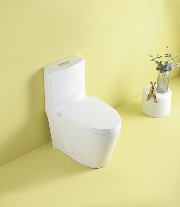 English Elm Toilet Tank Lid Ceramic Glazed Finish with Integrated Flush Buttons Minimalist Bath W1573104726