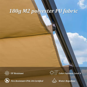 English Elm Outdoor Retractable Pergola - Stylish Weather-Resistant Canopy For Patios, Bbqs, Weddings & Gardens W1859110170-GIGA