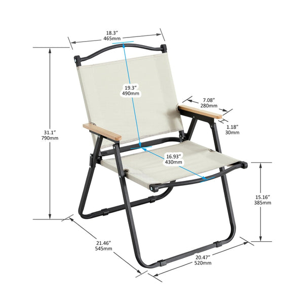 English Elm 3-piece Folding Aluminum Camping Table Set with Oxford Cloth Chairs for Outdoor Use W241S00040