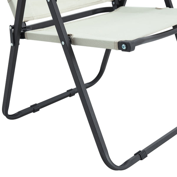 English Elm 2-piece Folding Outdoor Chairs Oxford Cloth Steel Frame Portable Patio Camping Set W24190812